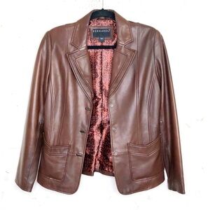 BERNARDO brown leather jacket